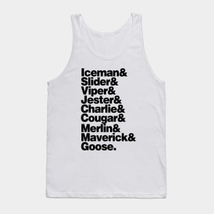 Top Gun Name List Tank Top